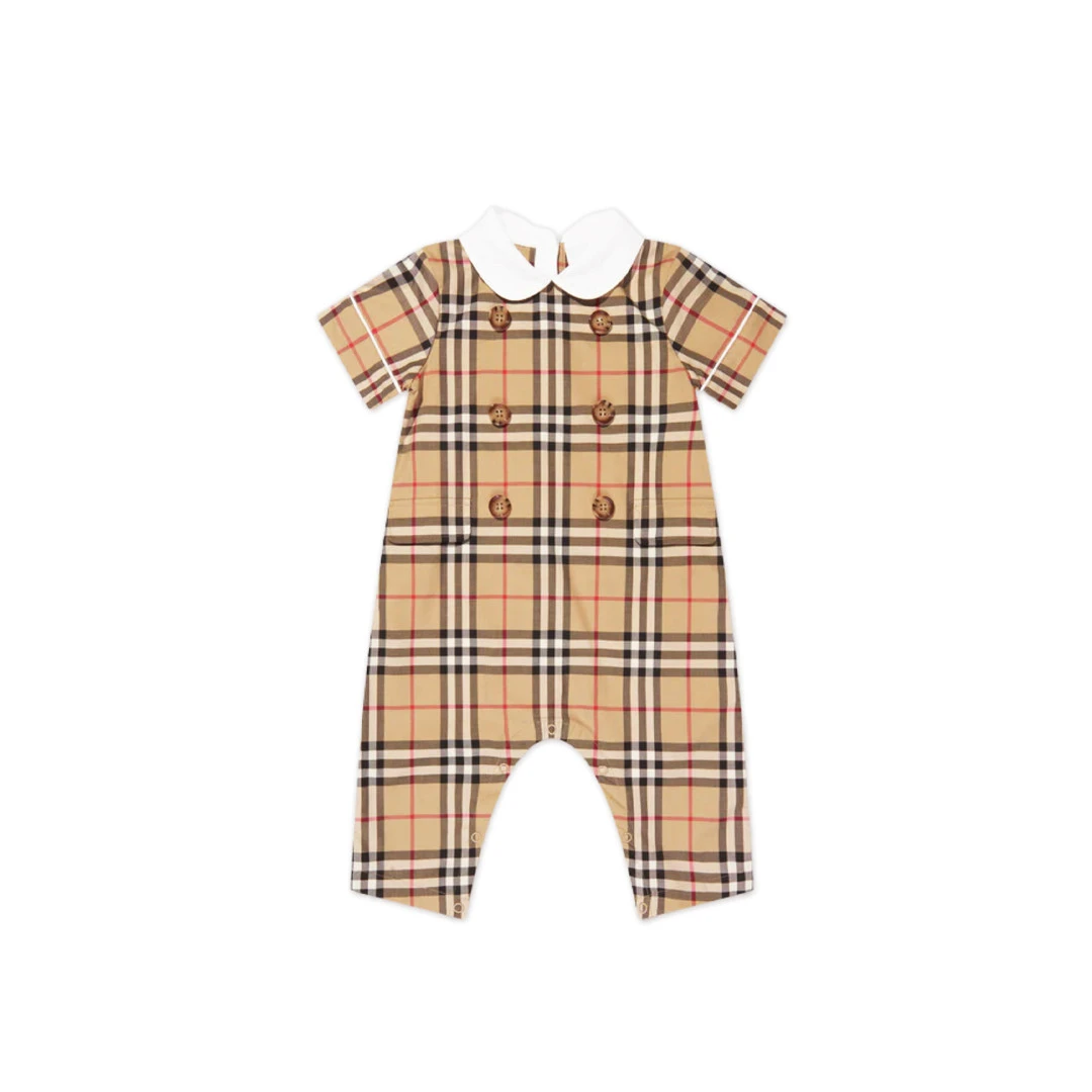 BURBERRY Octavian Vintage Check Button Playsuit