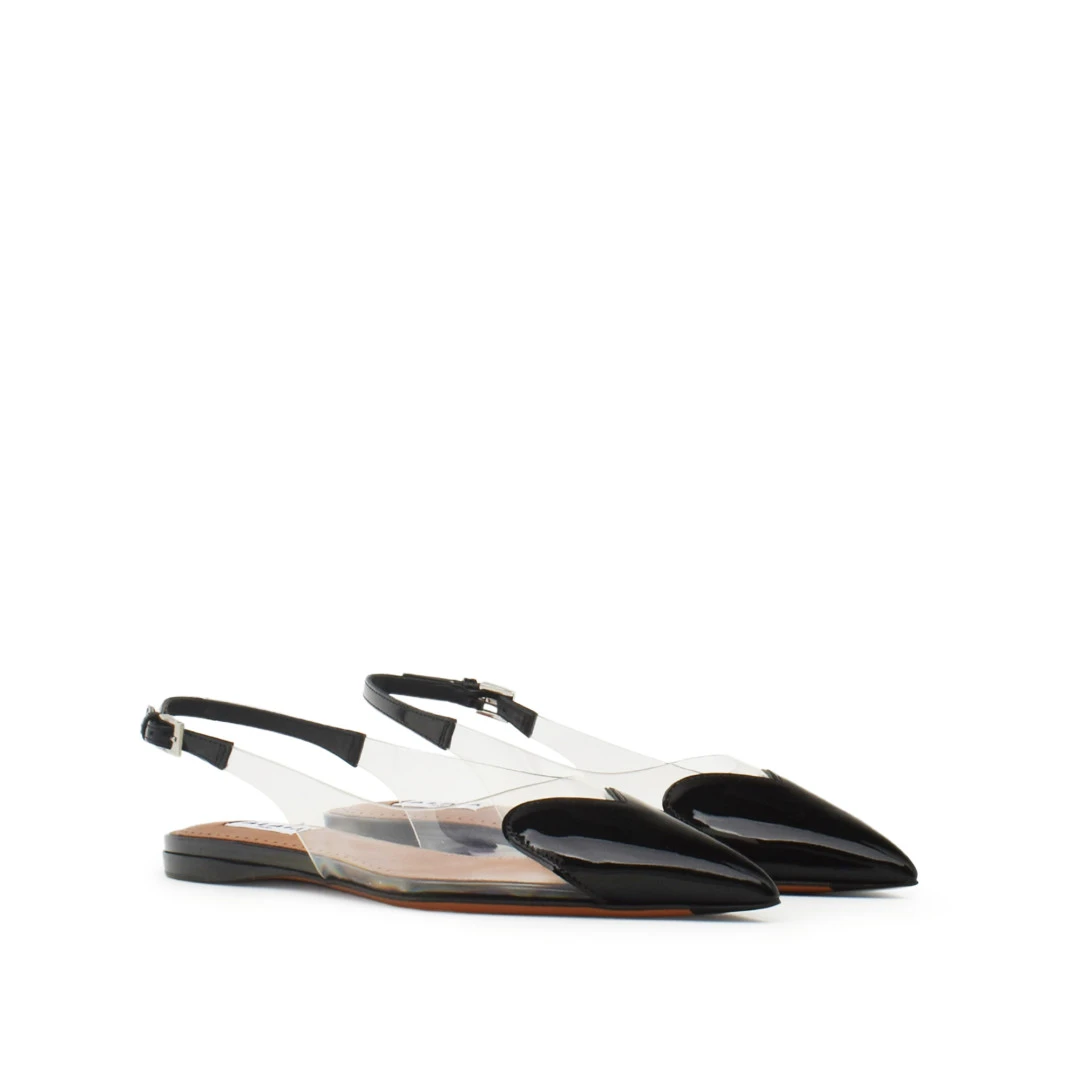 ALAIA Le Coeur Flat Slingback Patent Leather