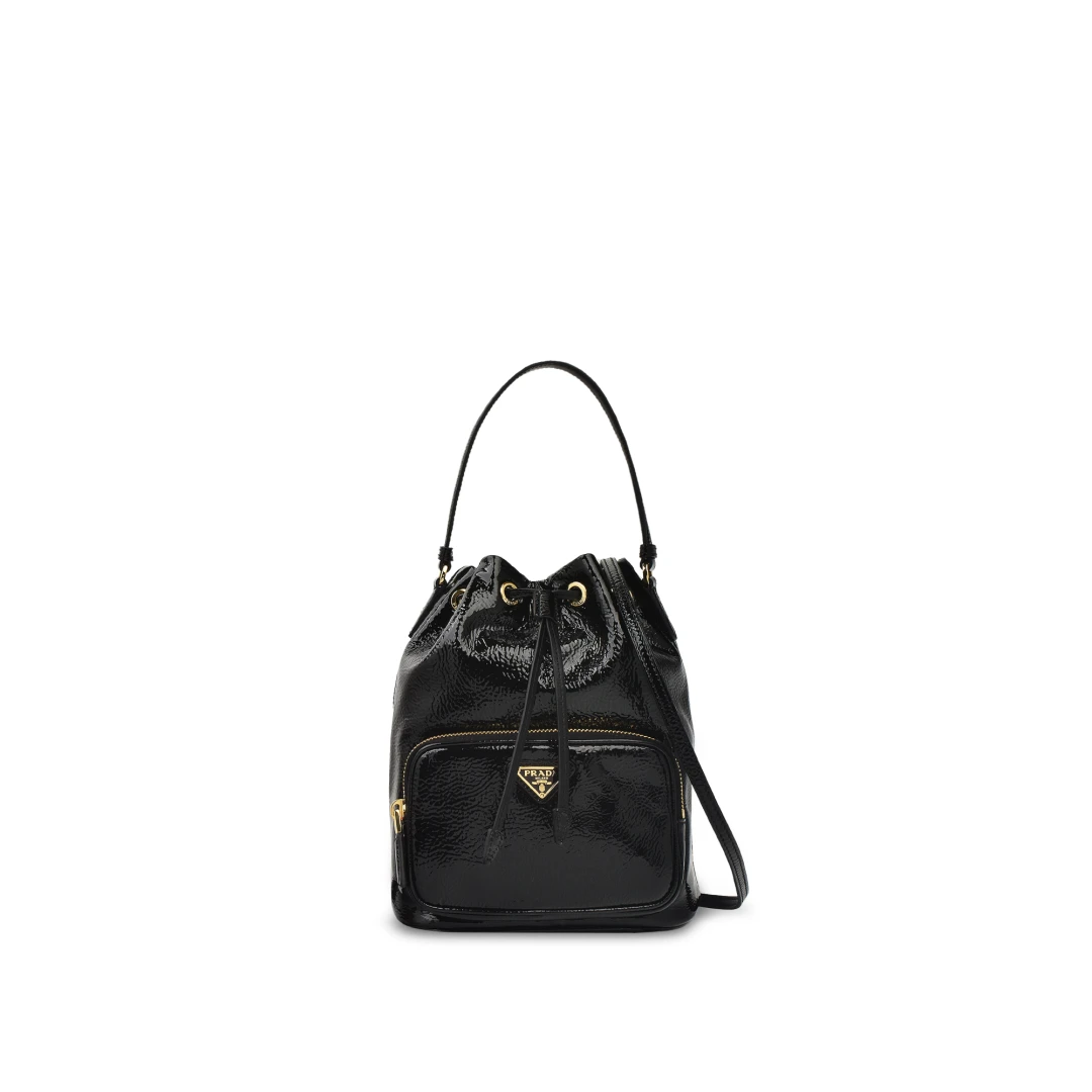 PRADA Duet Bucket Bag With Naplak Patent Leather