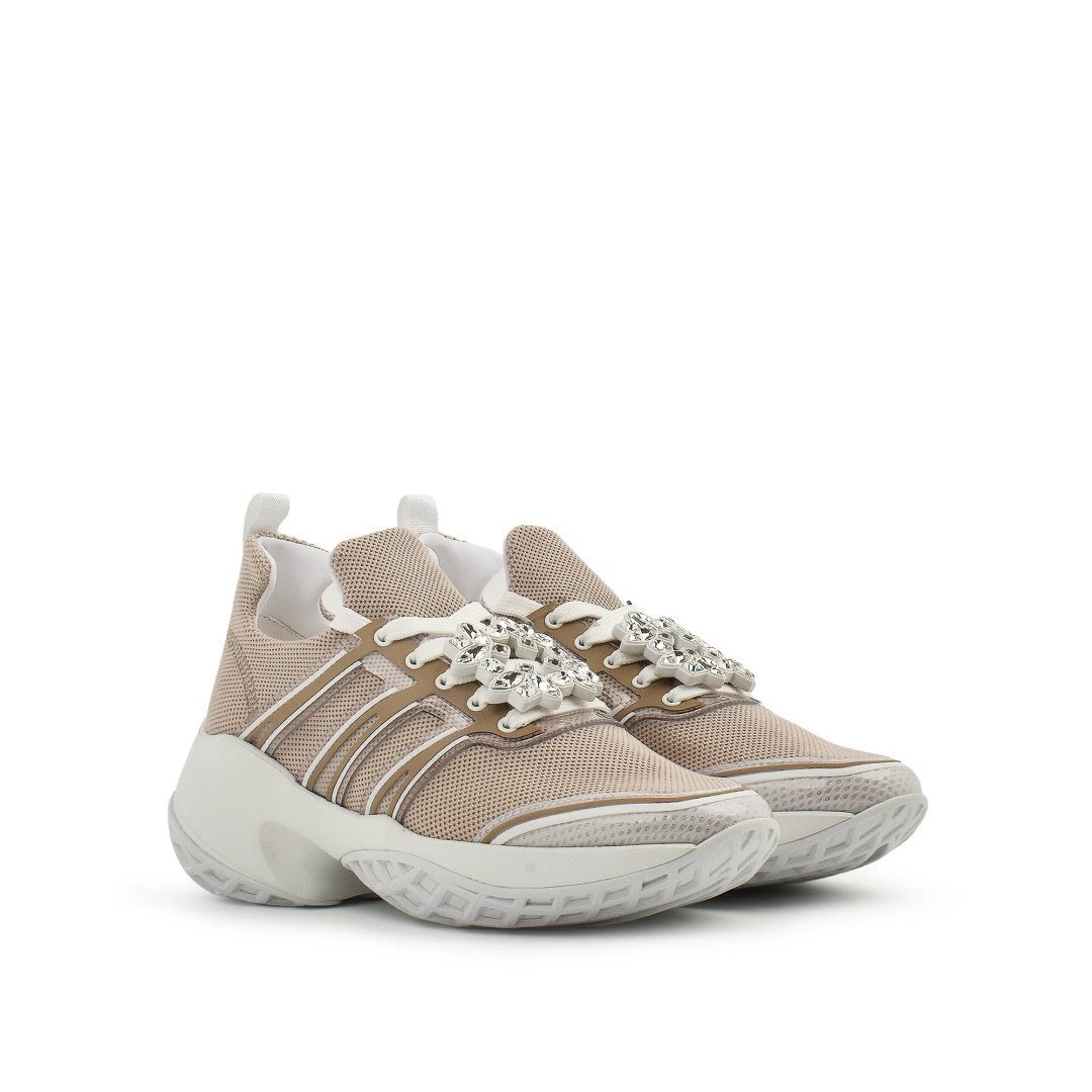 ROGER VIVIER Viv' Run Sneakers With Lace And Crystal Buckle