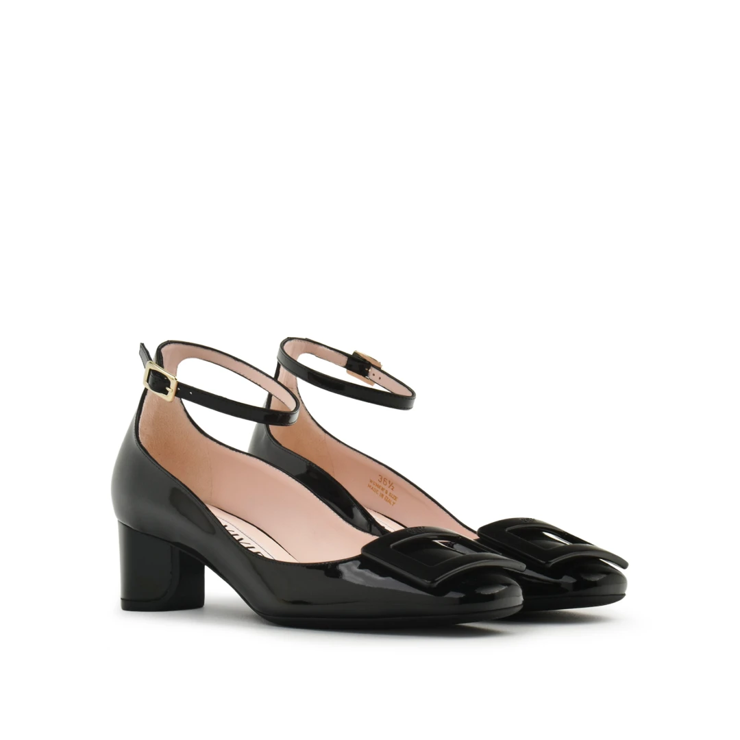 ROGER VIVIER U Look 45mm Pumps Ankle Strap Patent Leather