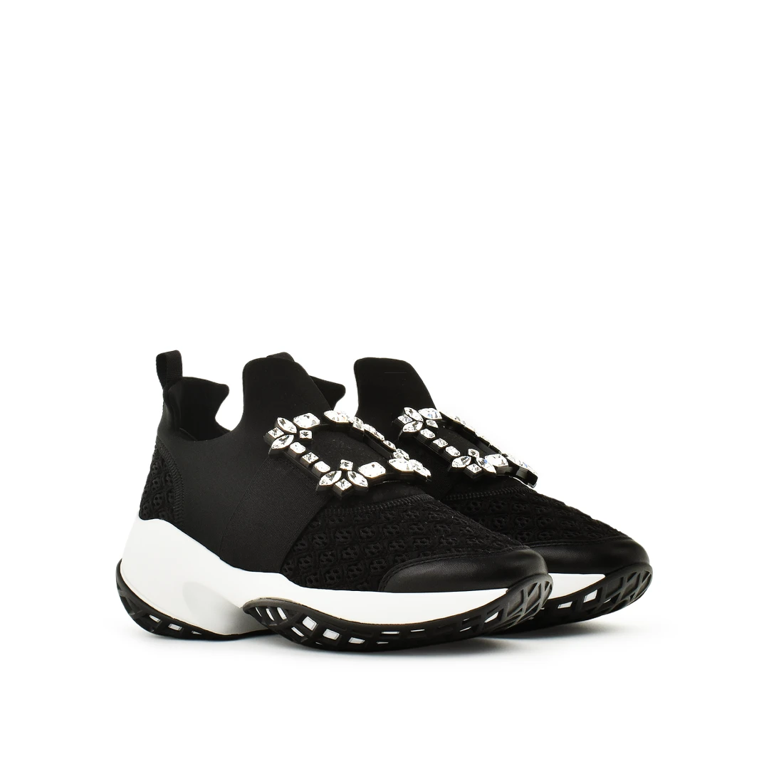 ROGER VIVIER Viv' Run Sneakers With Crystal Buckle