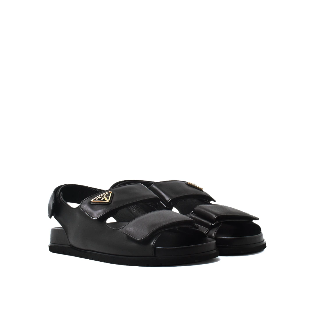 PRADA Triangle Logo Strap Sandal