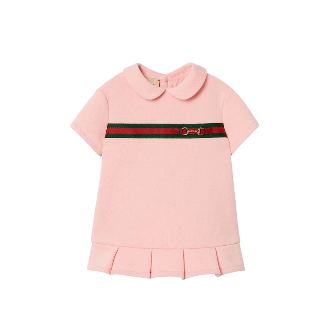 GUCCI Web And Horsebit Logo Baby Dress