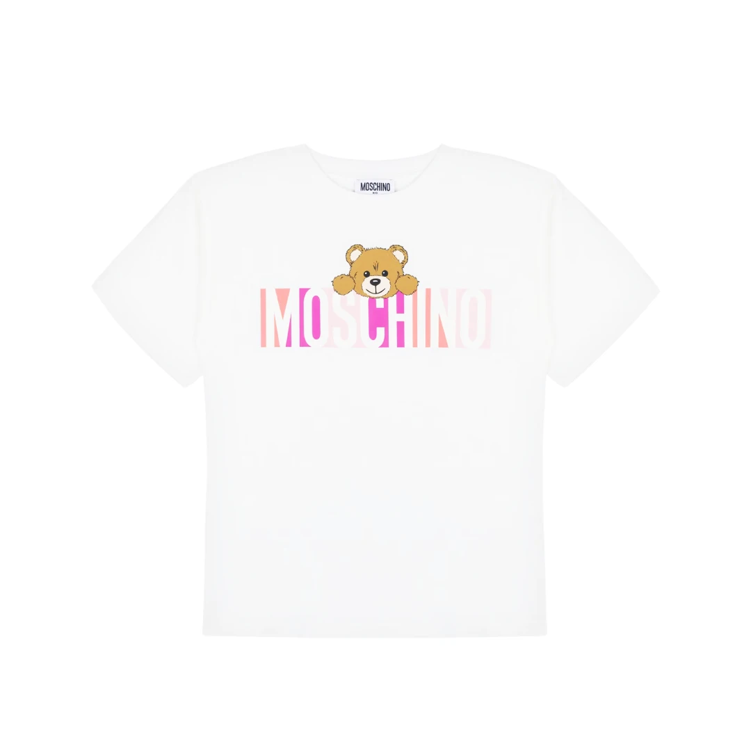 MOSCHINO Teddy Bear Logo Print Motif Tshirt