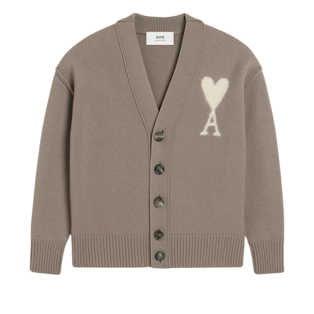 AMI PARIS Big Off White Ami De Coeur Cardigan