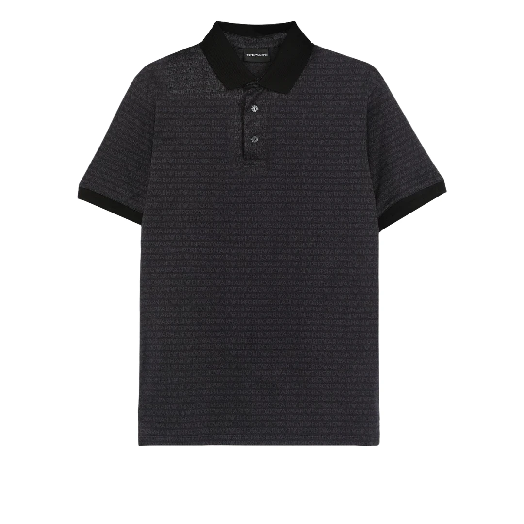 EMPORIO ARMANI All Over Logo Polo Shirt
