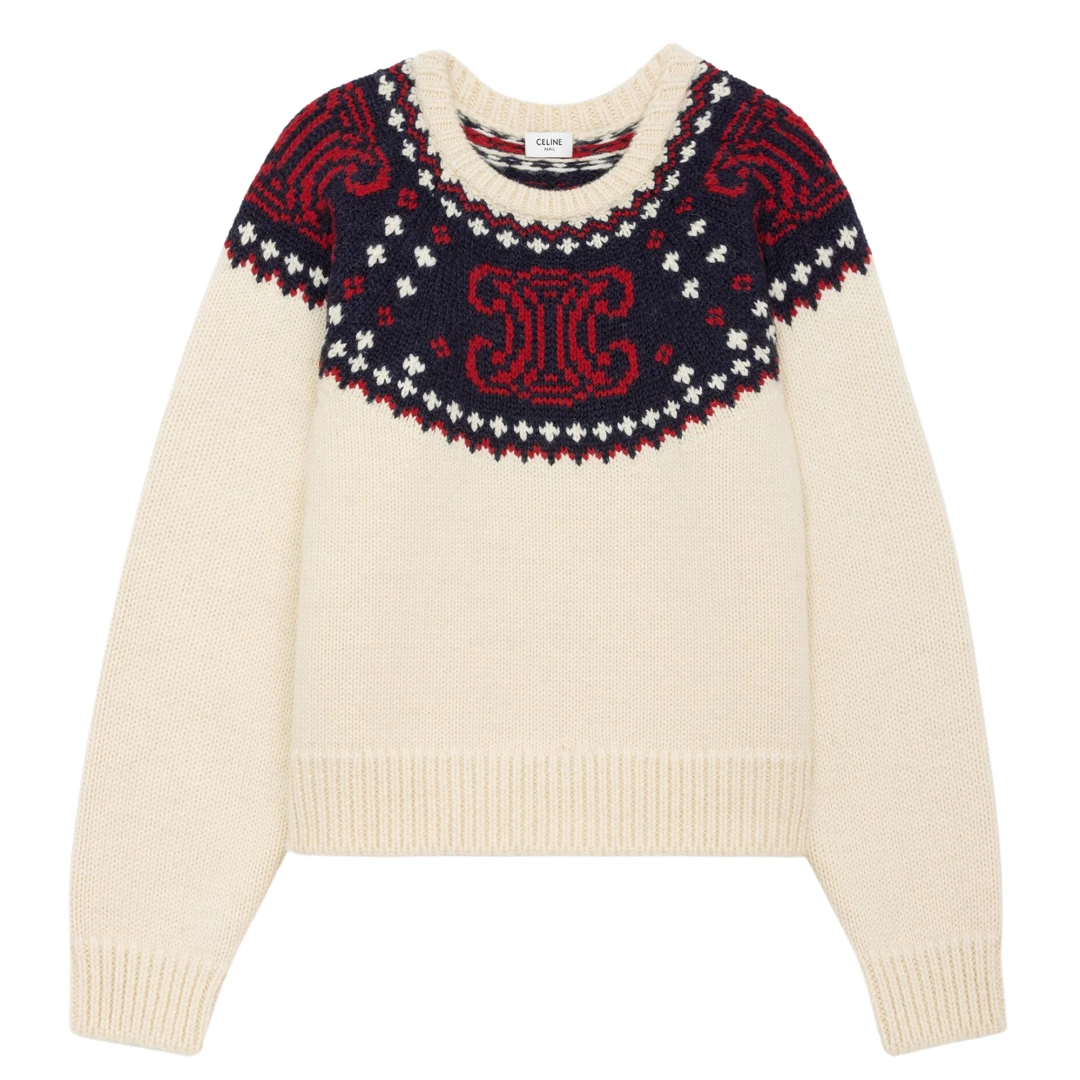 CELINE Triomphe Crewneck Sweater In Wool