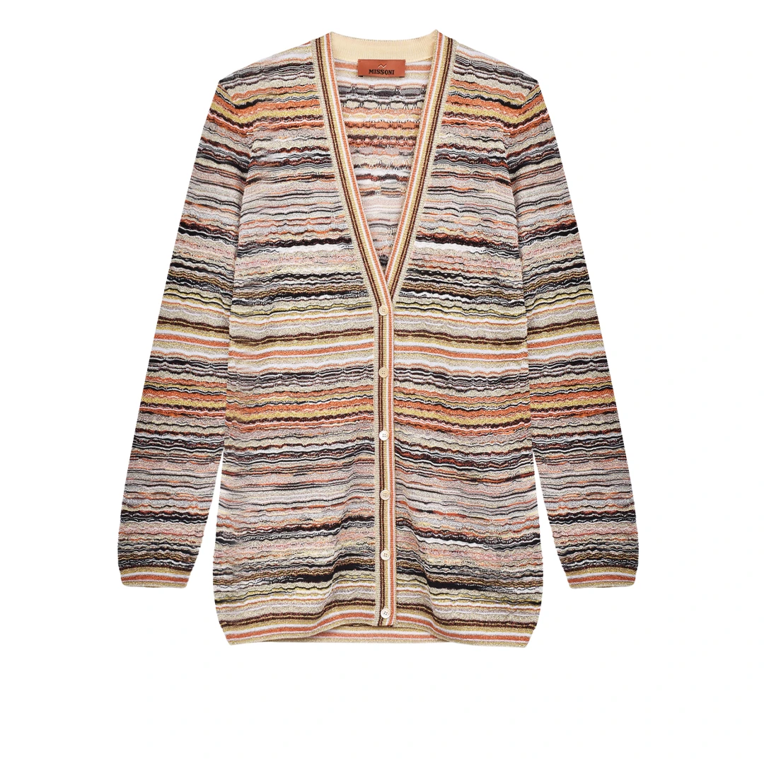 MISSONI Stripe Logo Long Cardigan