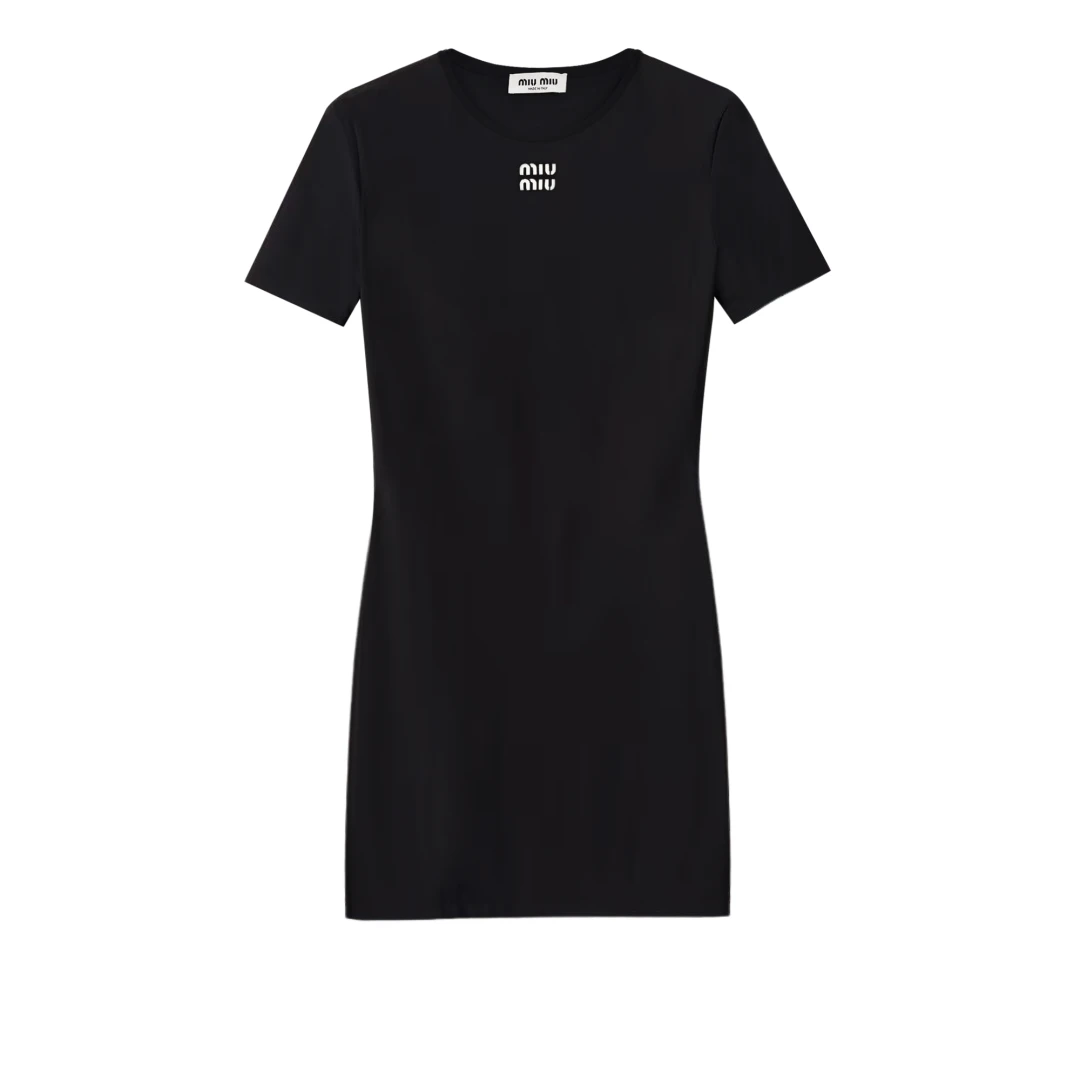 MIU MIU Logo Print Mini Dress