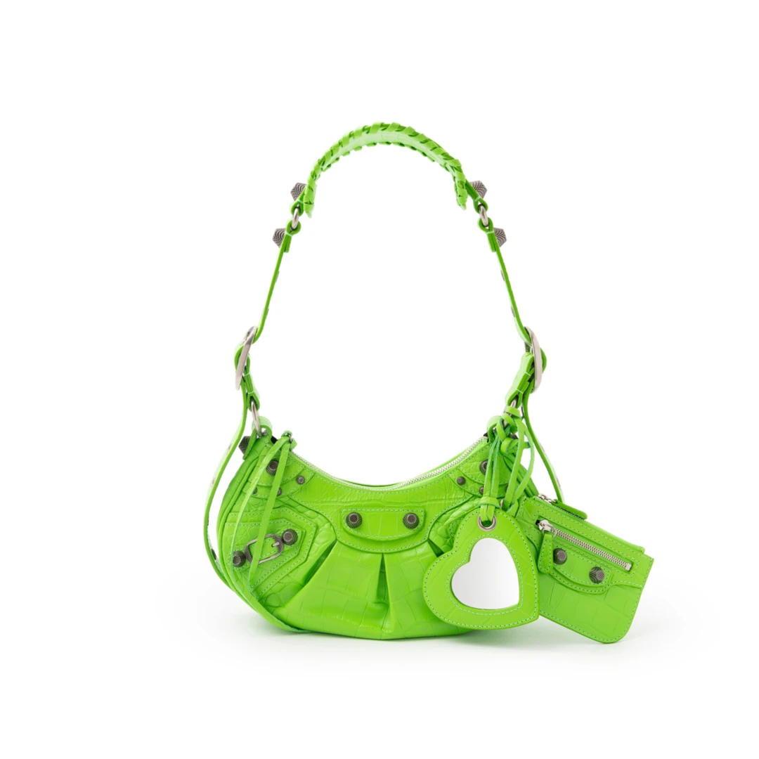 BALENCIAGA Le Cagole XS Shoulder Bag Croc Stamp