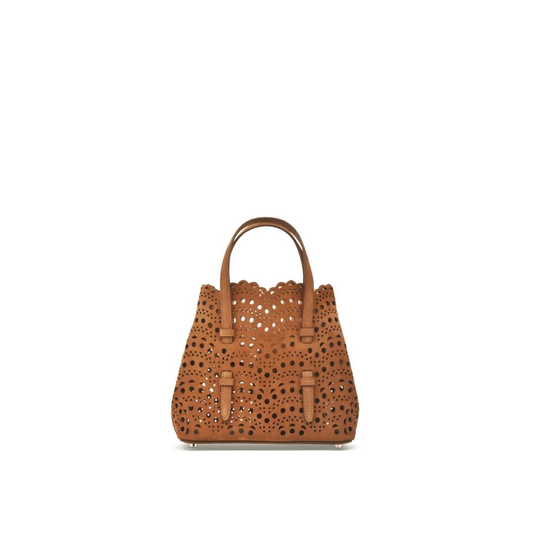 ALAIA Mina 20 Vienne Wave Tote Bag Nubuck Leather