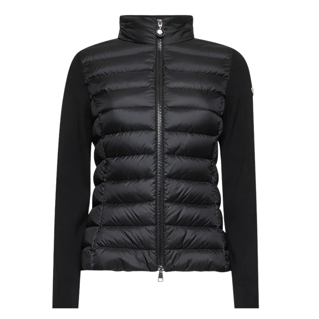 MONCLER Padded Wool Zip Up Cardigan