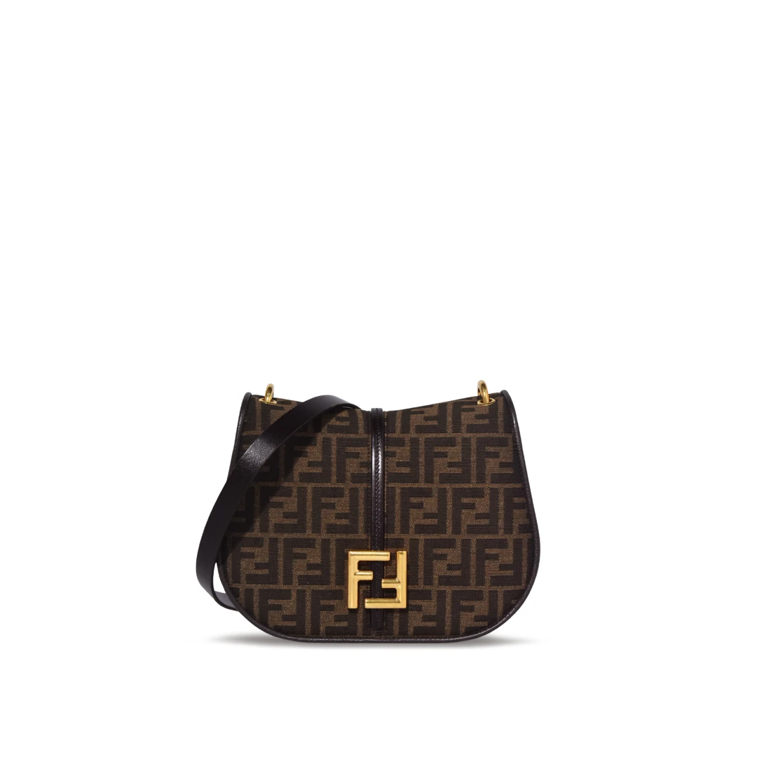 FENDI C'mon Medium FF All Over Logo Shoulder Bag