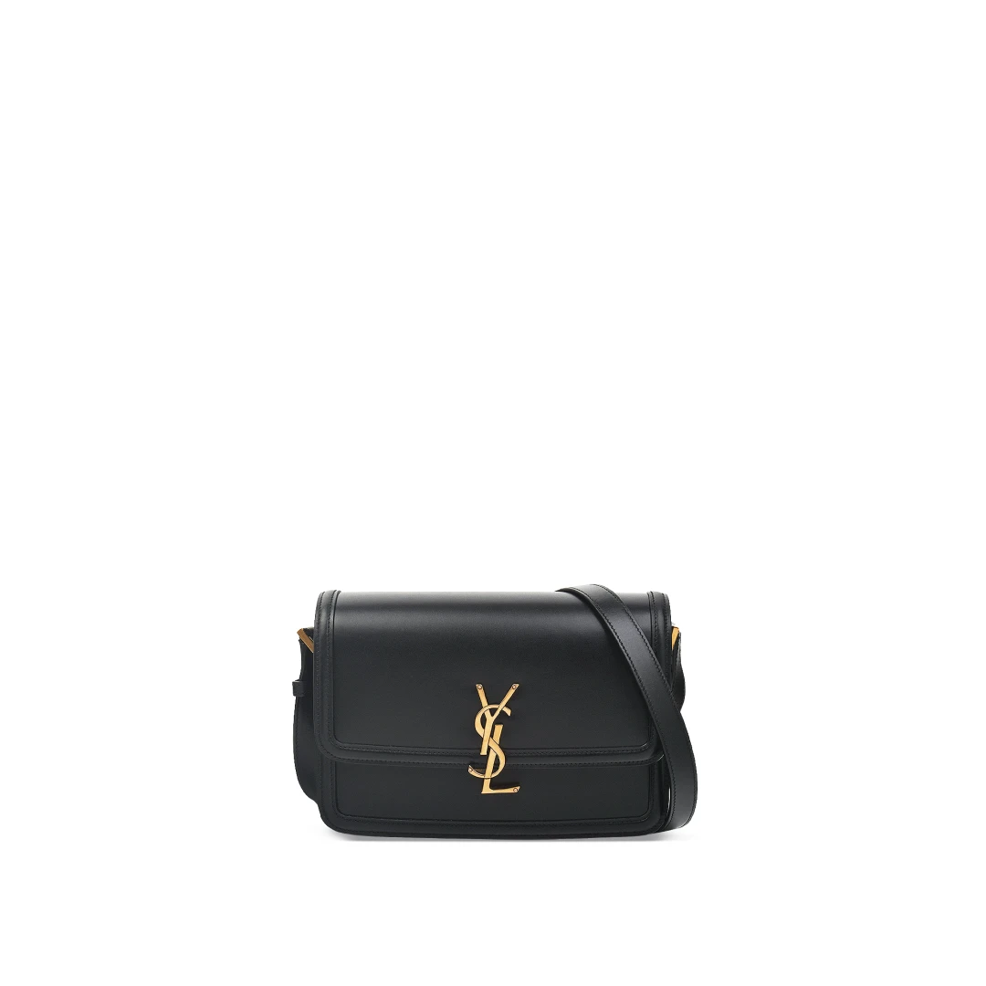 SAINT LAURENT Solferino Medium Shoulder Bag Calf Leather Ghw