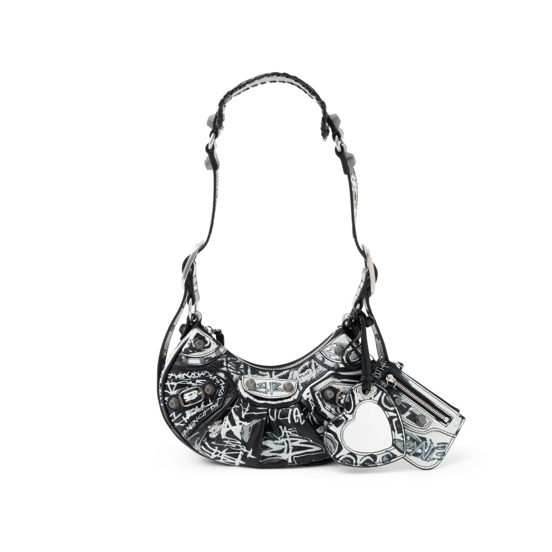 BALENCIAGA Le Cagole XS Graffiti Shoulder Bag