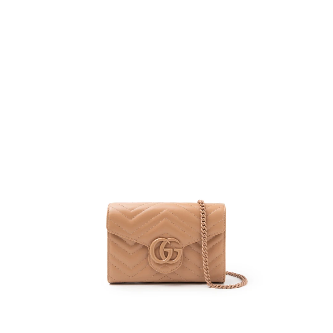 GUCCI GG Marmont Super Mini Wallet On Chain