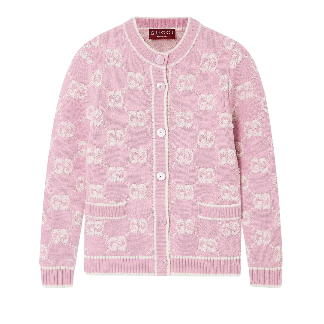 GUCCI GG Supreme Wool Boucle Cardigan