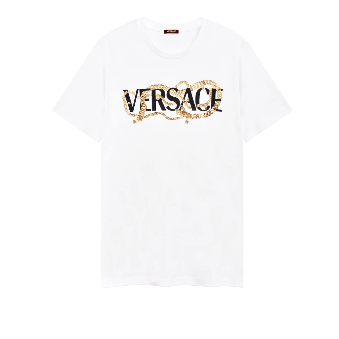 VERSACE Chain Logo Print Tshirt