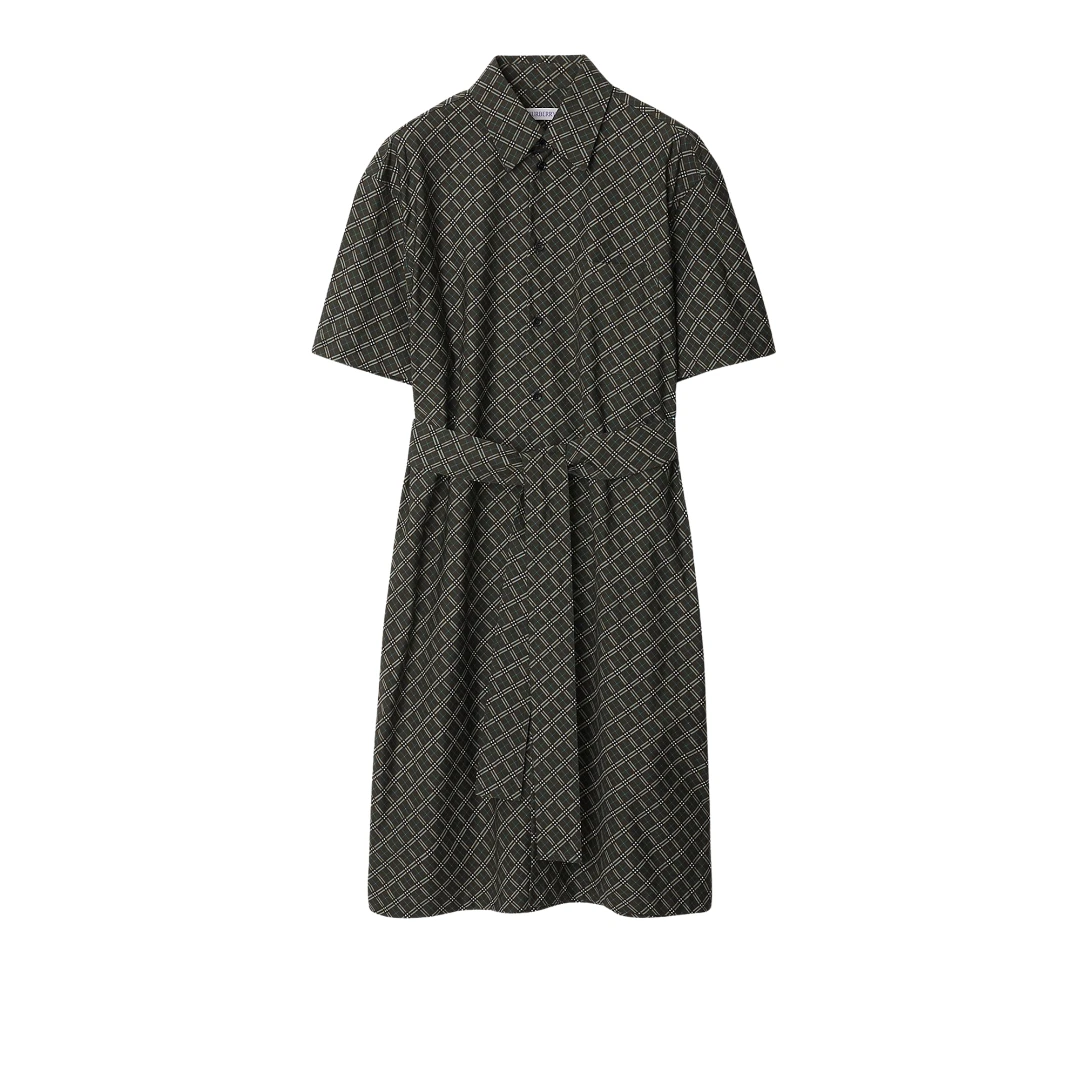 BURBERRY Check Shirt Dress With Tie-waist