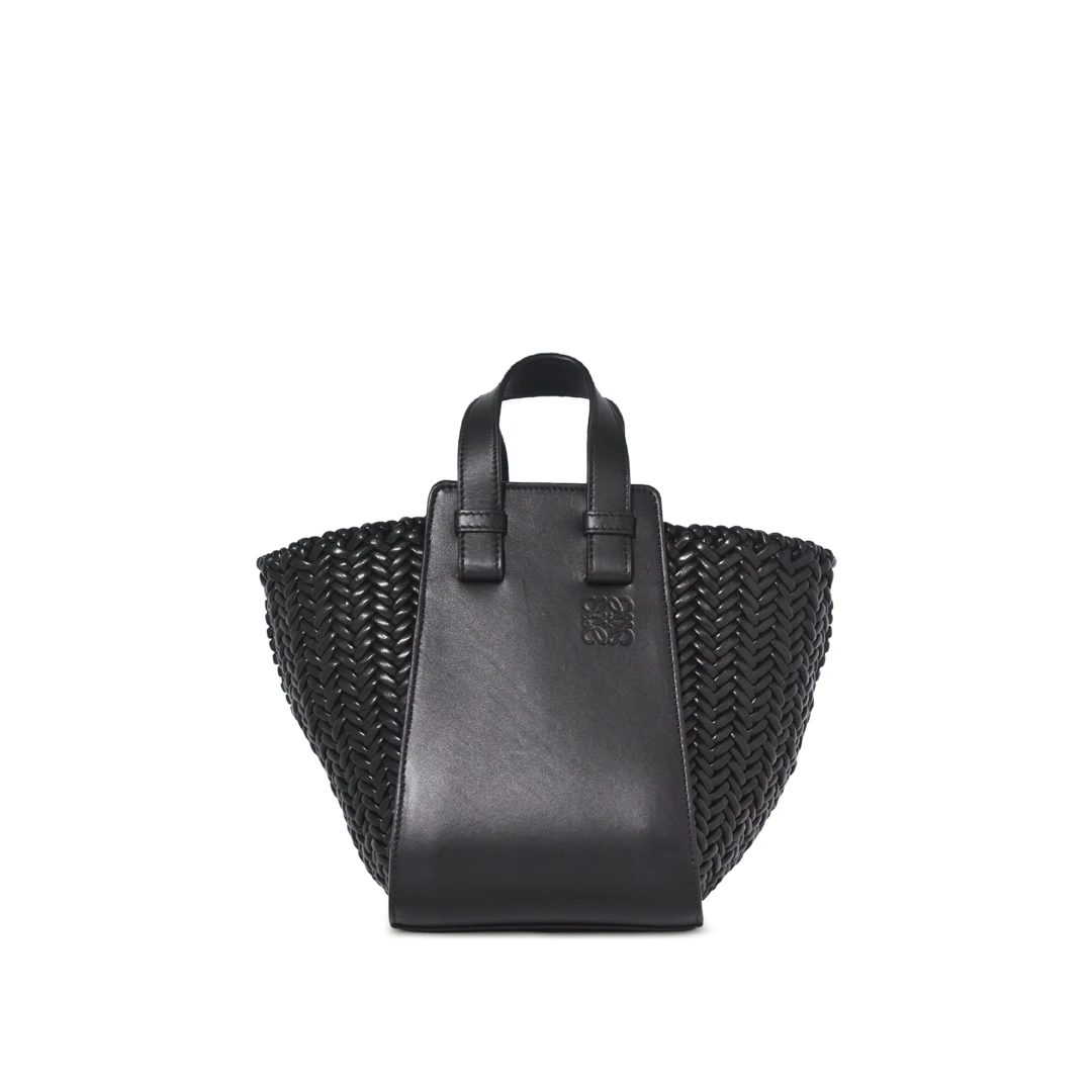 LOEWE Compact Hammock Calfskin With Woven Side Panels