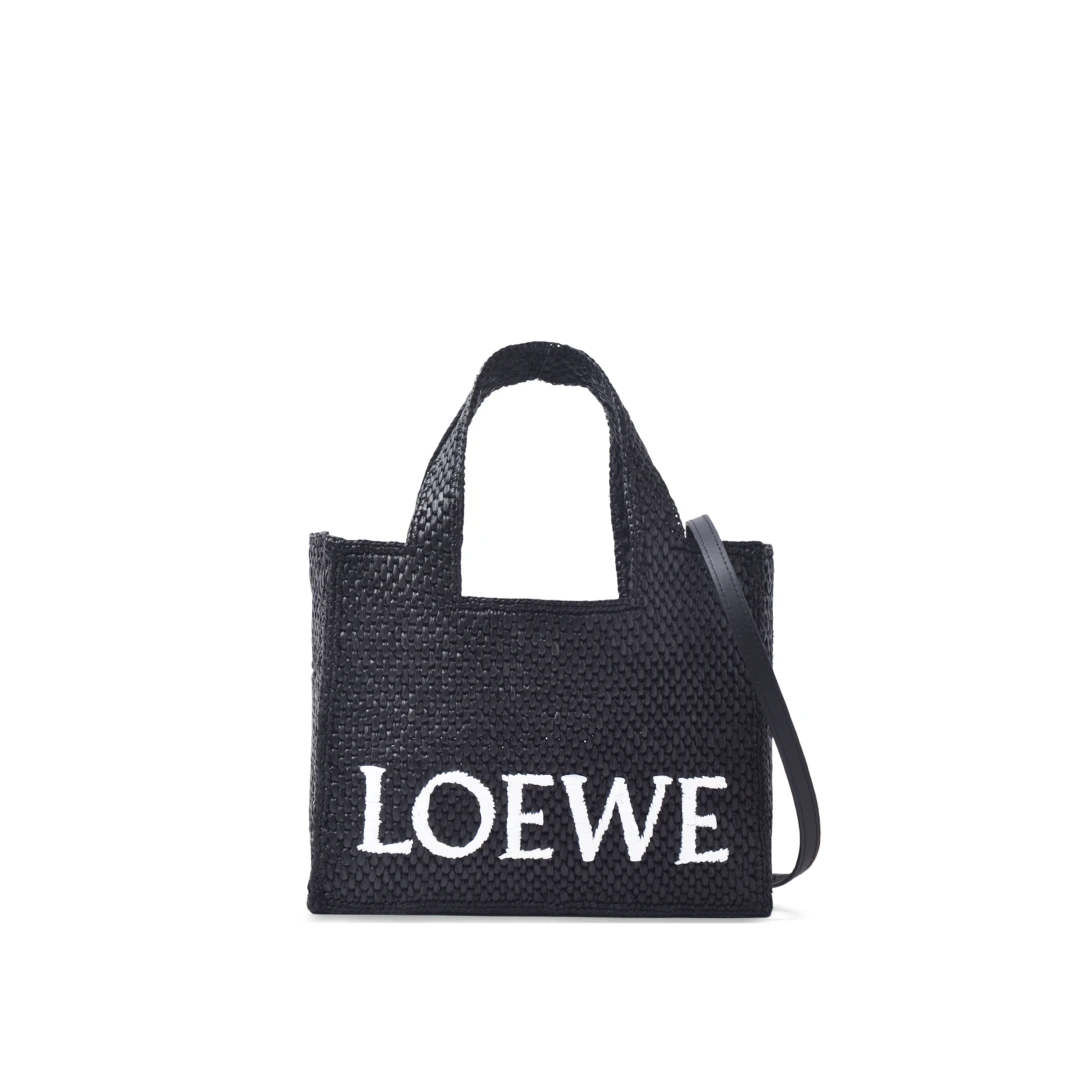 LOEWE Small LOEWE Font Tote Bag In Raffia