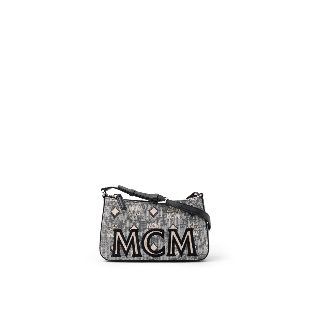 MCM All Over Logo Vintage Jacquard Mini Shoulder Bag