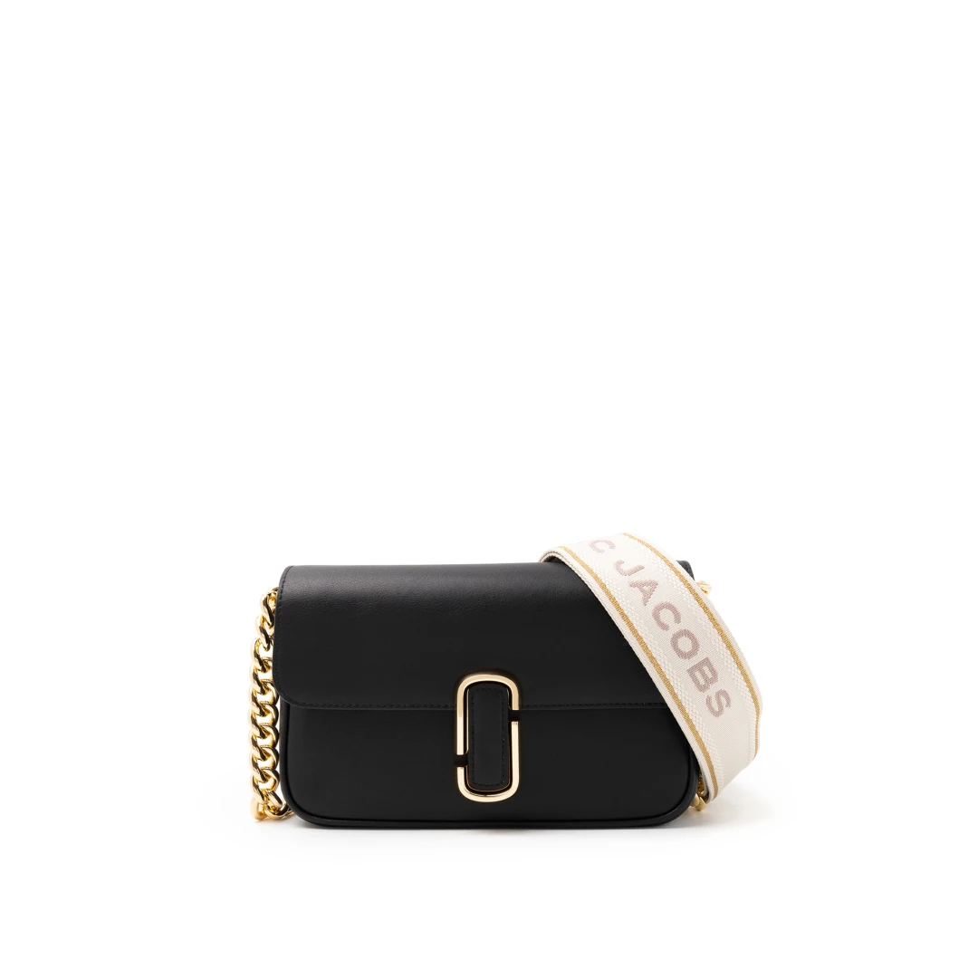 MARC JACOBS The J Marc Shoulder Bag With Ivory Webbing Strap