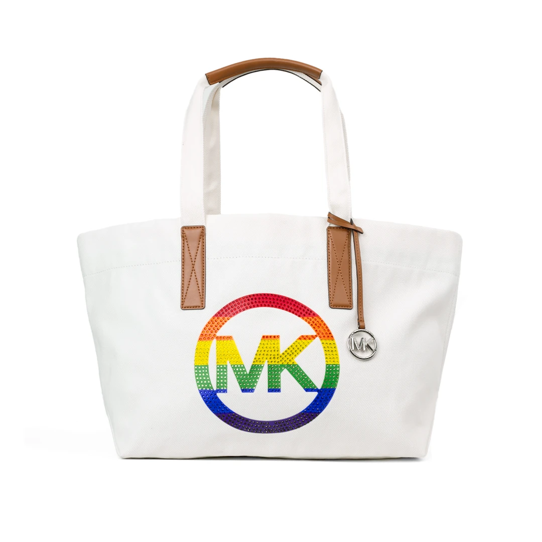 MICHAEL KORS The Michael Large Embellished Logo Canvas Tote Bag