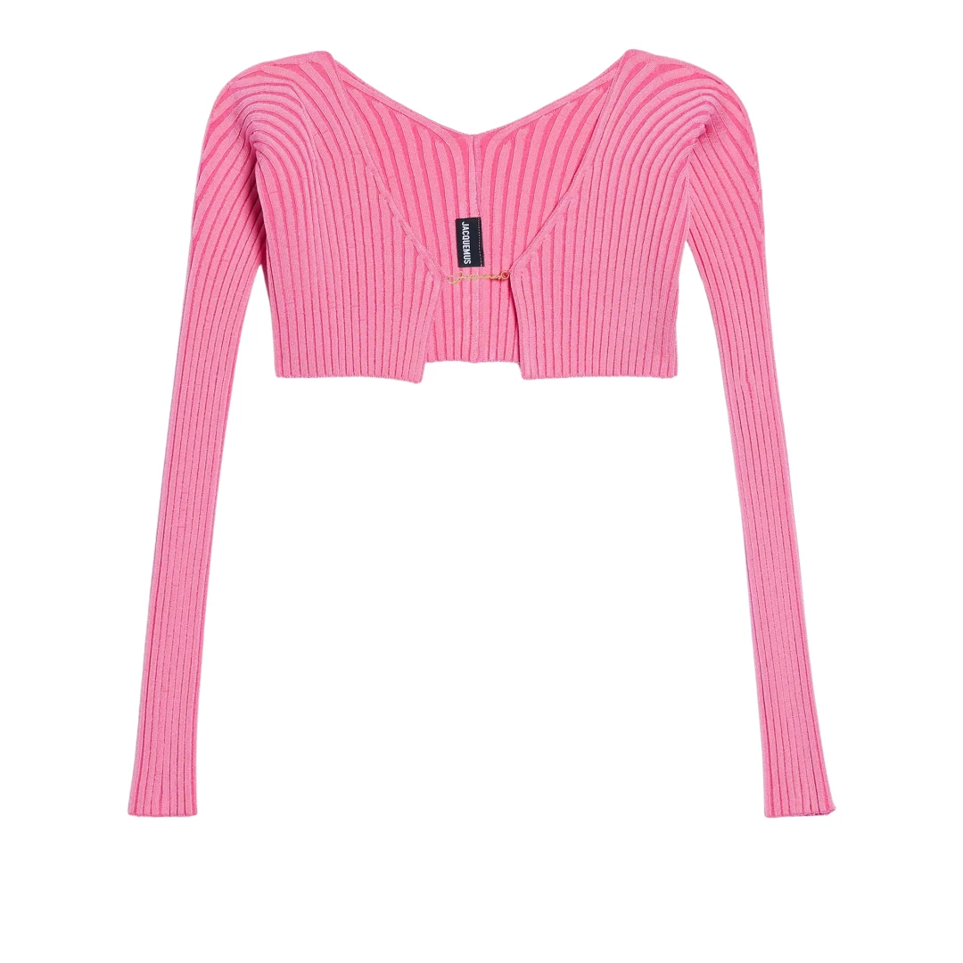 JACQUEMUS La Maille Pralu Micro Charm Logo Cardigan
