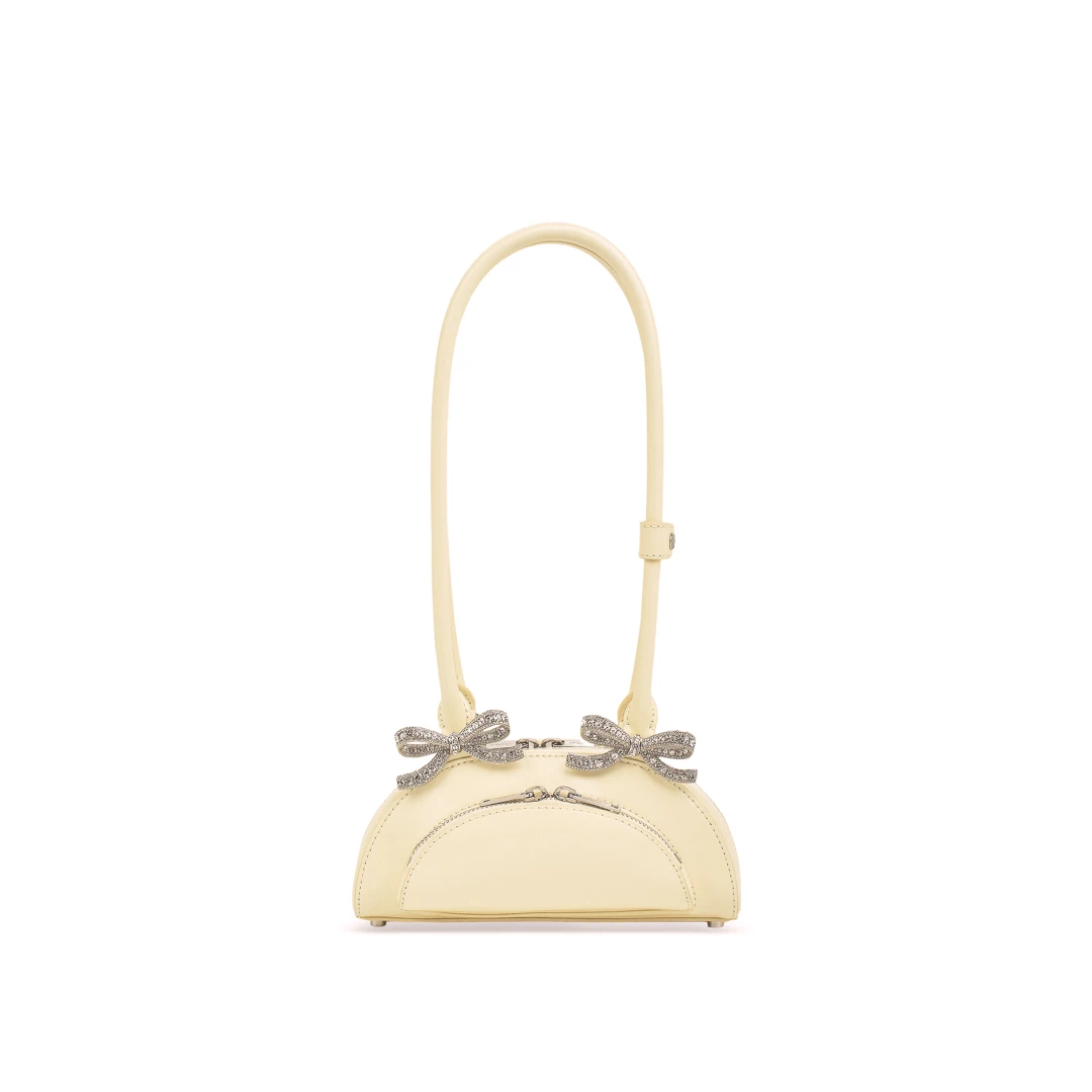 SELF-PORTRAIT Double Bow Mini Curved Shoulder Bag