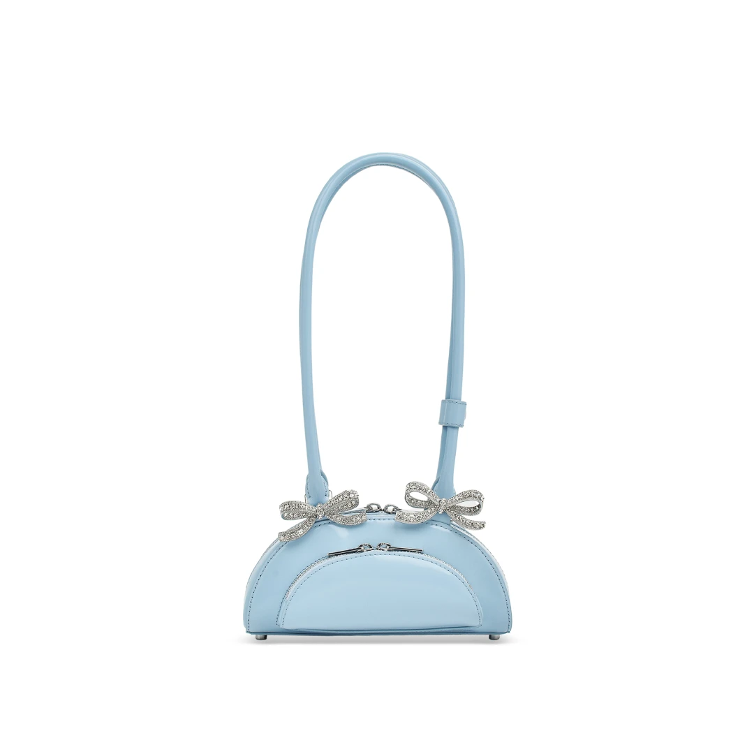 SELF-PORTRAIT Double Bow Mini Curved Shoulder Bag