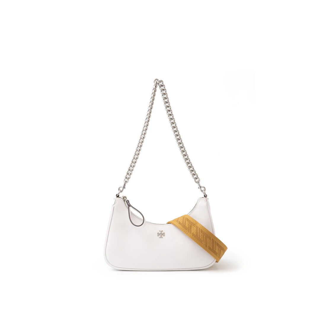 TORY BURCH 151 Mercer Spazzolato Crescent Bag SS23