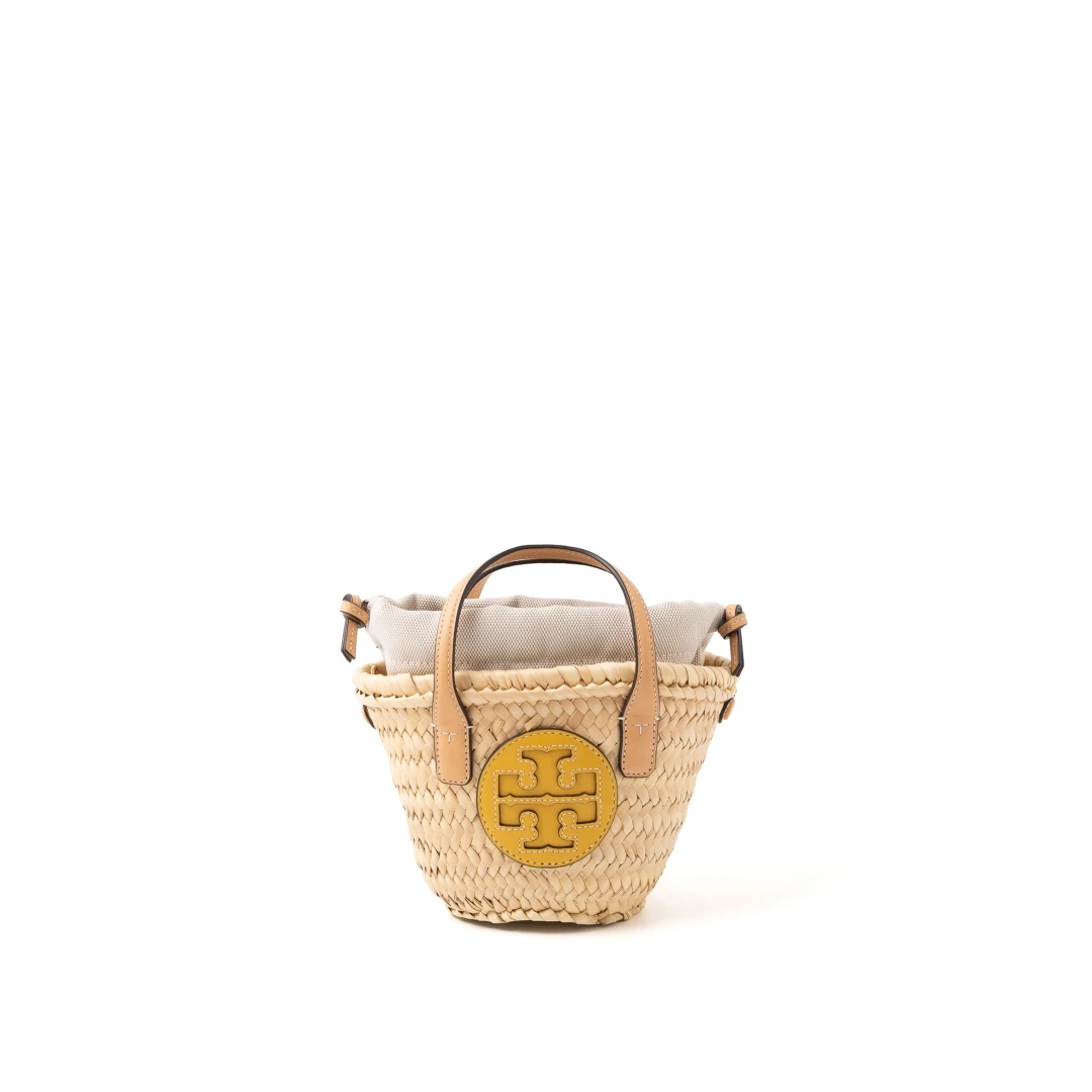 TORY BURCH Ella Straw Basket Mini Tote Bag