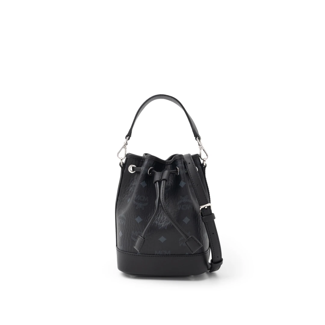 MCM Mini Dessau Visetos Drawstring Bag