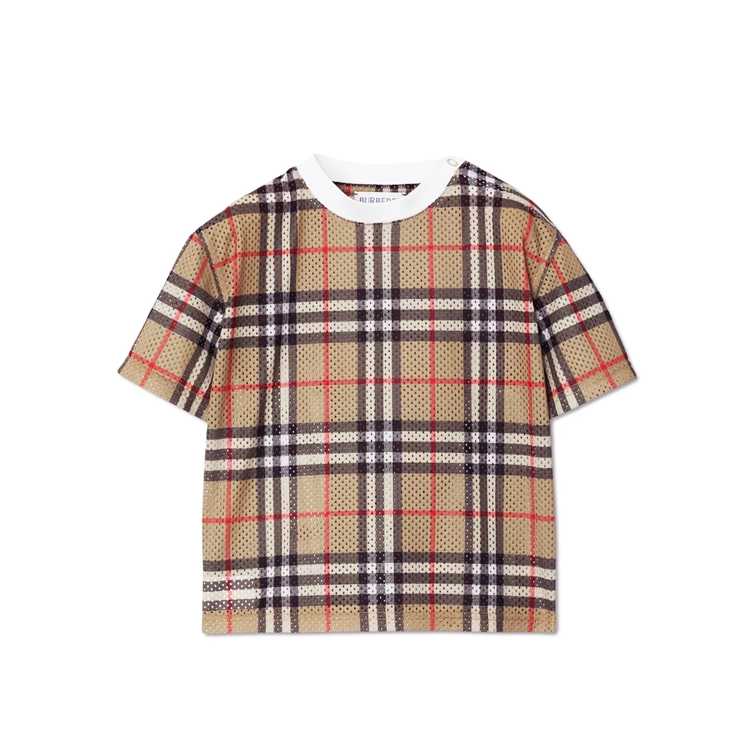 BURBERRY Check Mesh Tshirt