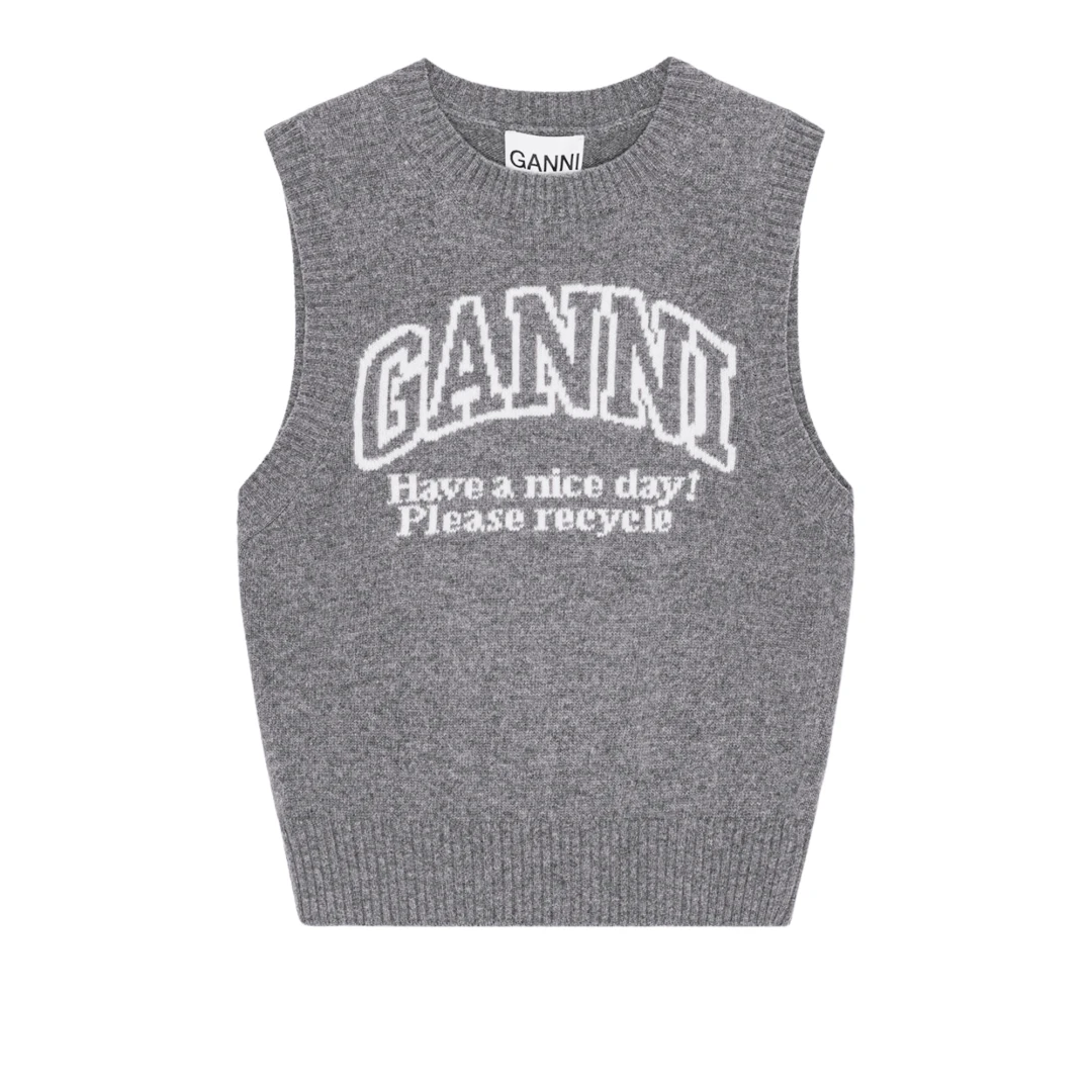GANNI Graphic Logo Print Vest