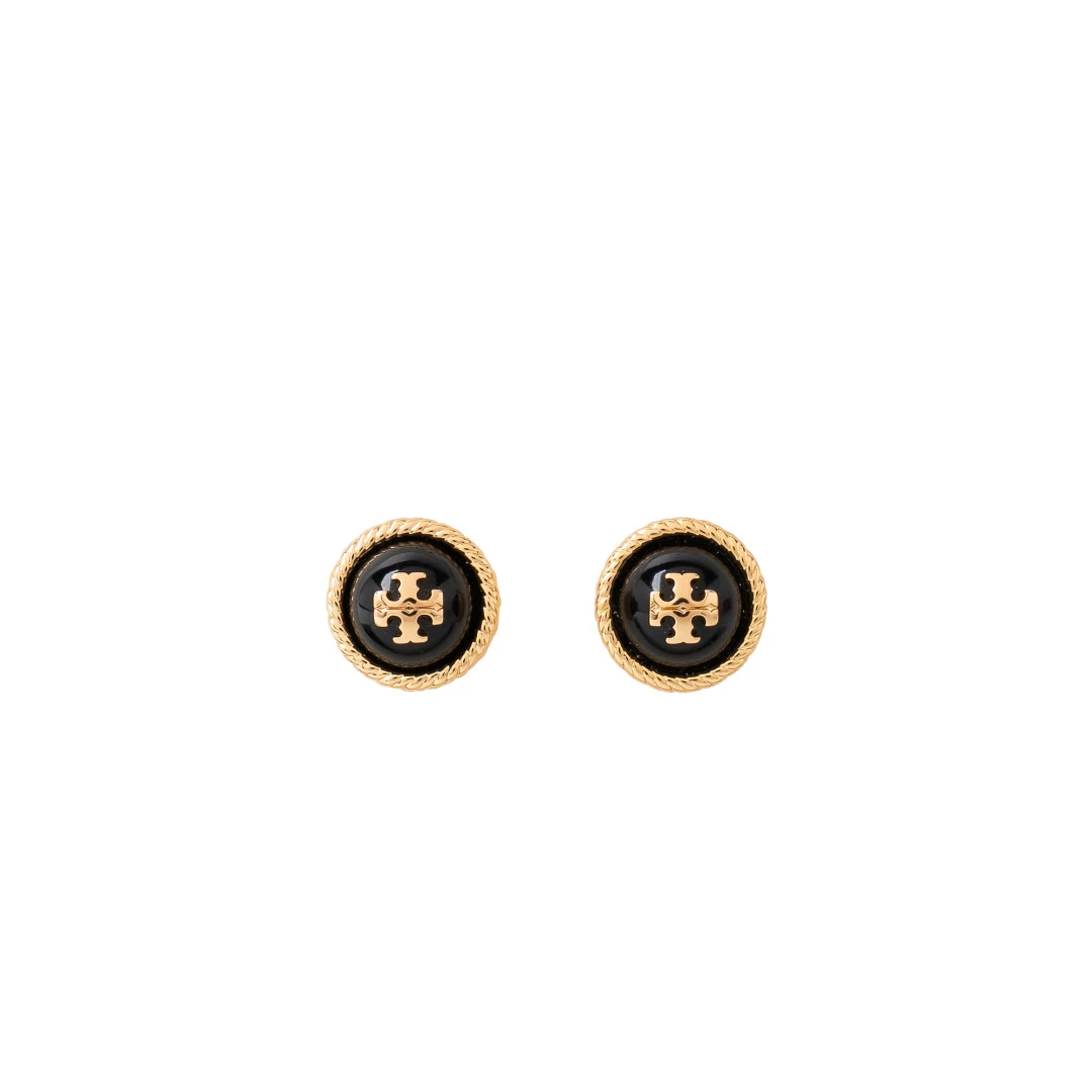TORY BURCH Rope logo stud earrings