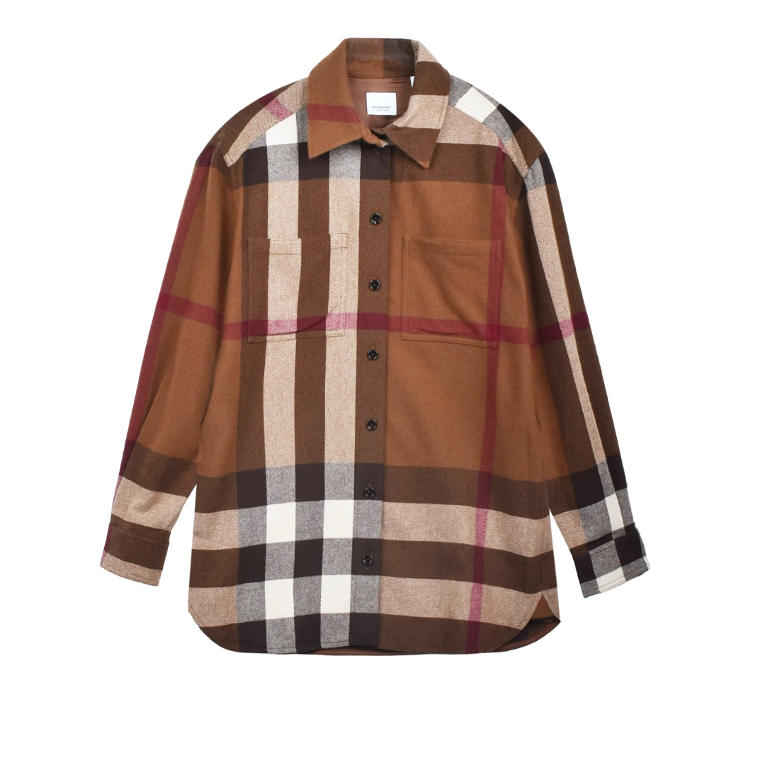 BURBERRY Avalon Check Long Sleeve Shirt Wool