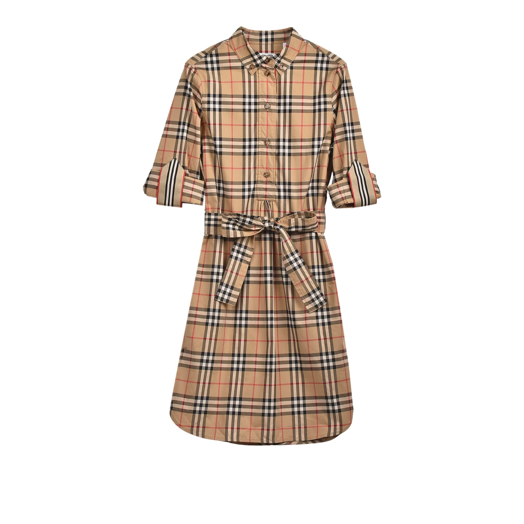 BURBERRY Giovanna Vintage Check Tie-waist Dress