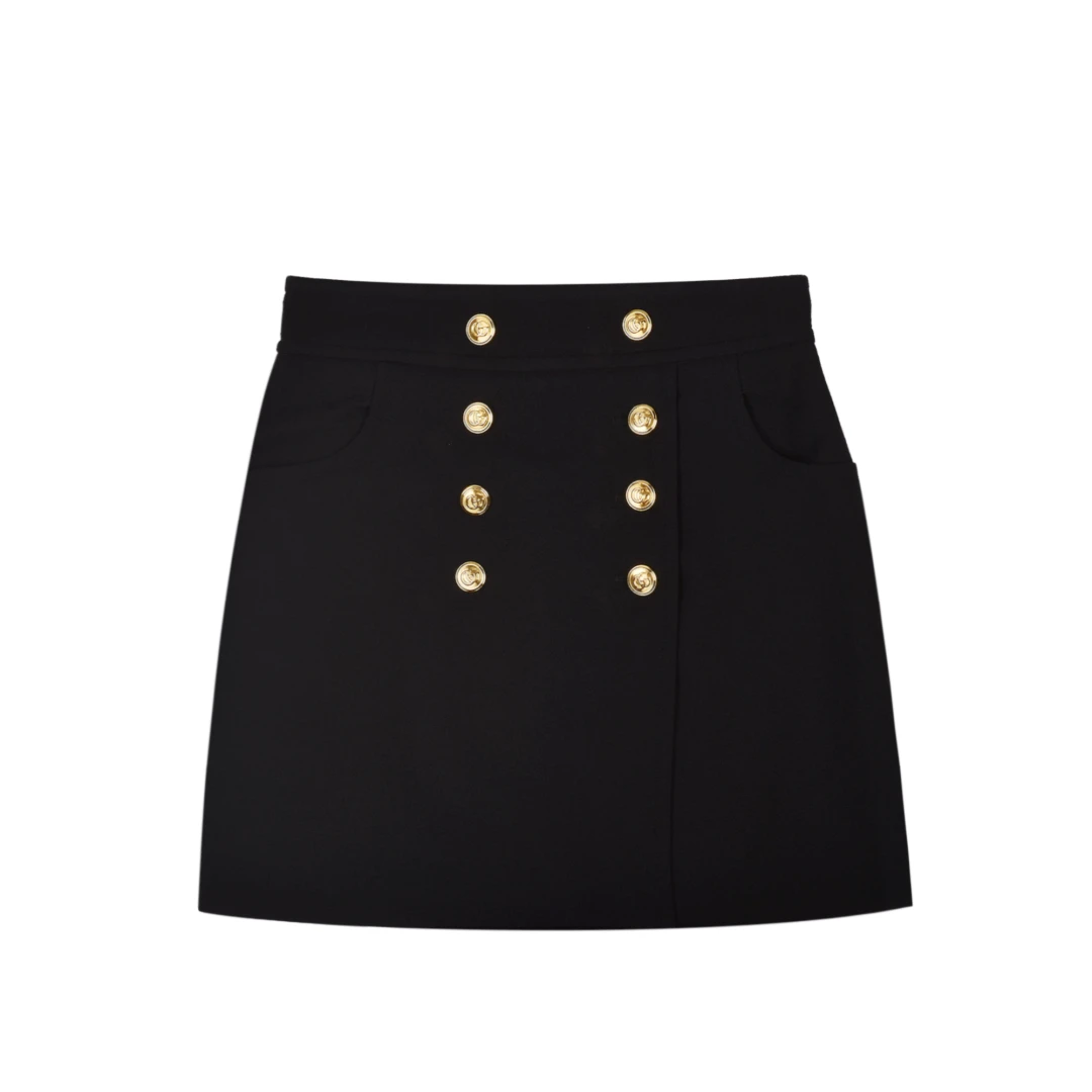 GUCCI Wool Silk Crepe Skirt