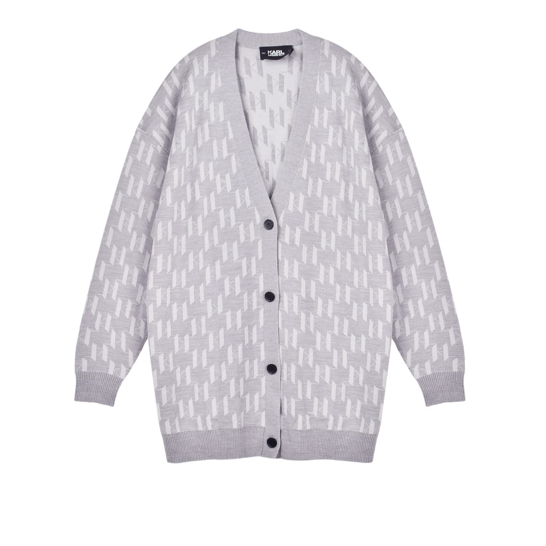 KARL LAGERFELD Long Monogram Cardigan