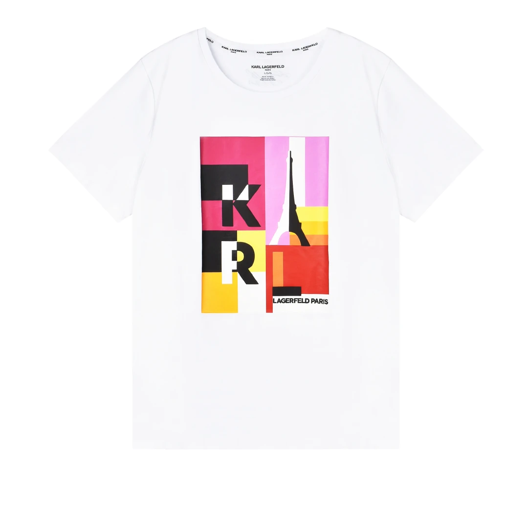 KARL LAGERFELD Multi Colorblock Logo Tshirt