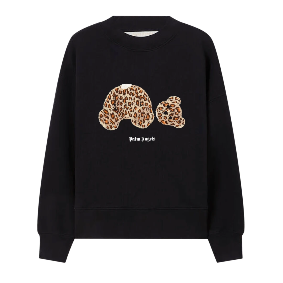 PALM ANGELS Leopard Teddy Bear Sweatshirt