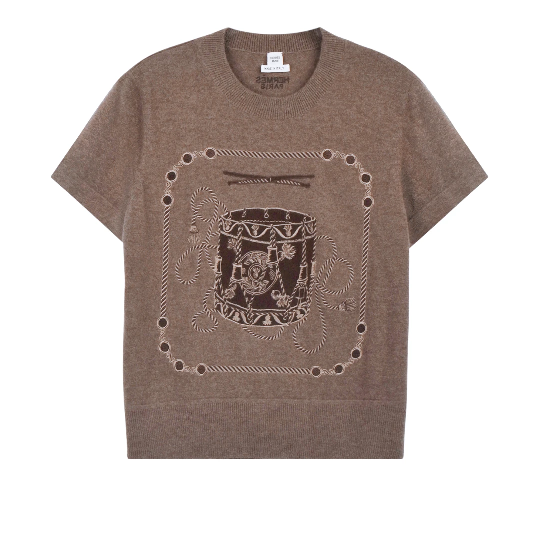 HERMES Les Tambours Short Sleeve Sweater