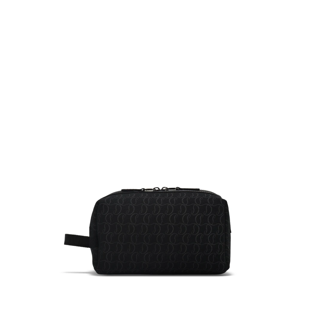 CHRISTIAN LOUBOUTIN Zip N Flap Monogram Jacquard Travel Pouch