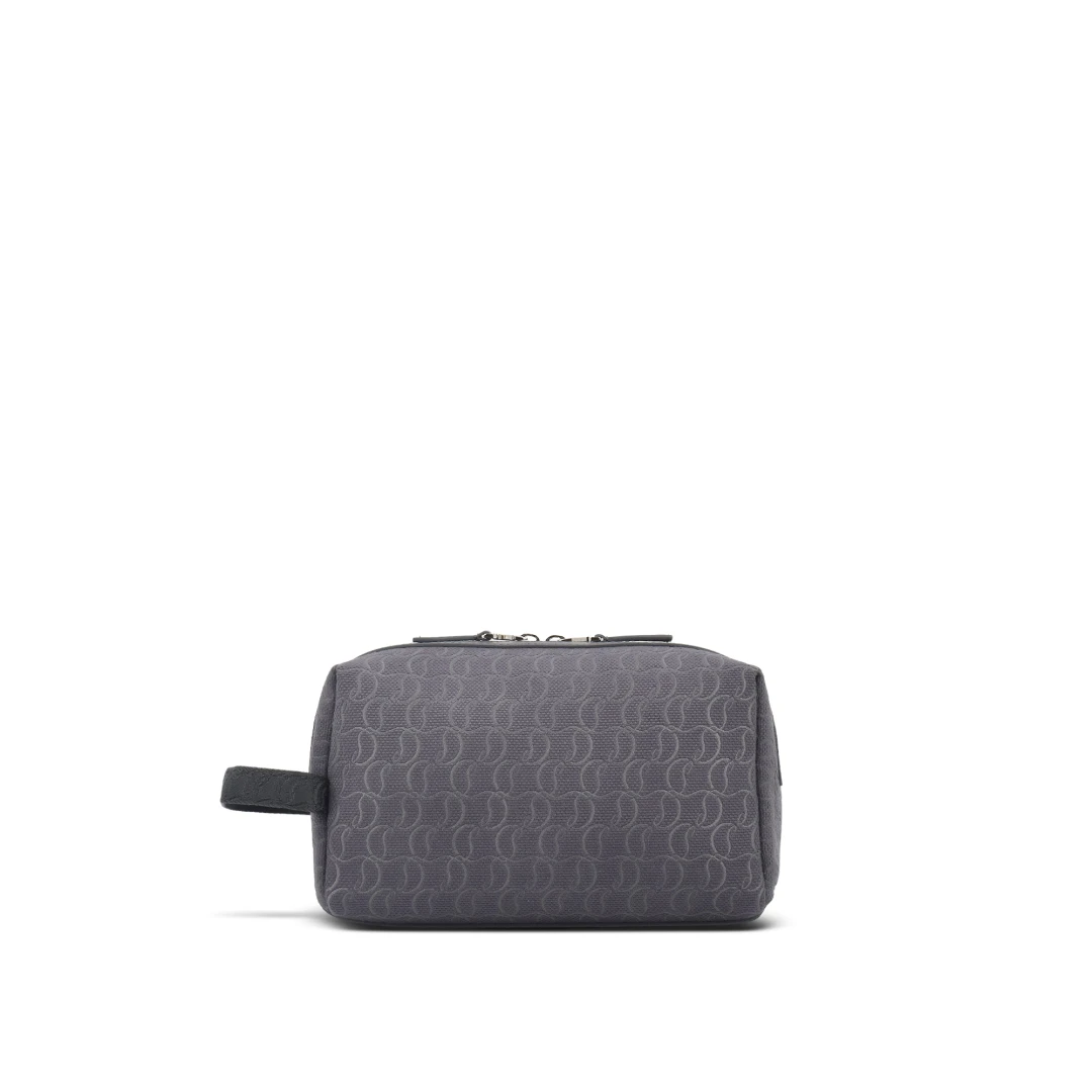 CHRISTIAN LOUBOUTIN Zip N Flap Monogram Jacquard Travel Pouch