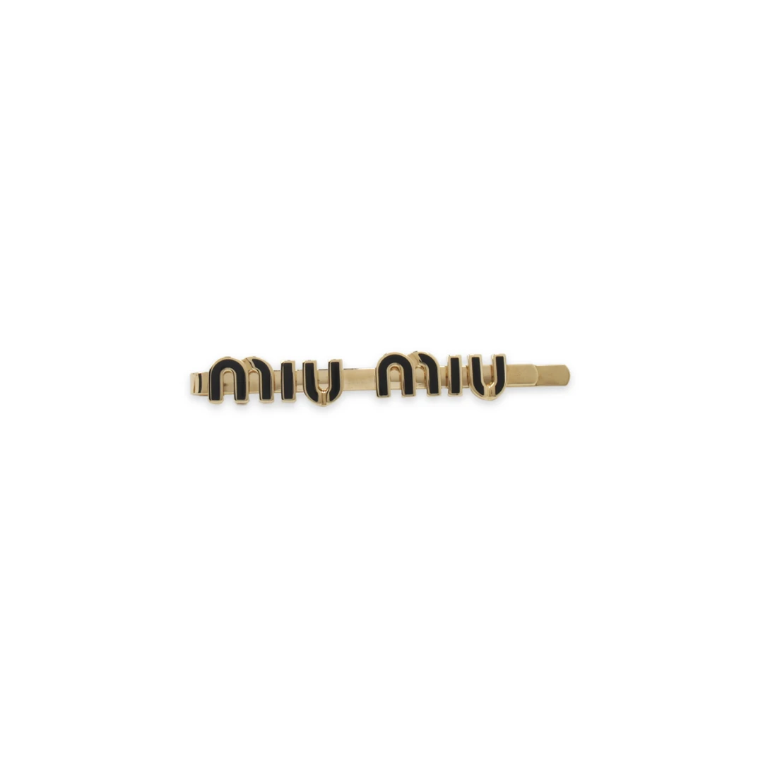 MIU MIU Logo Letter Metal Hair Clip ( 0.77cm x 6.2cm )