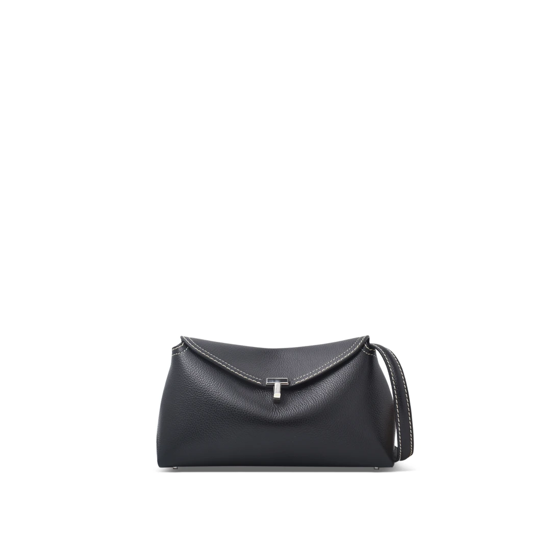 TOTEME T-Lock Clutch Pebble Grain Leather Shw
