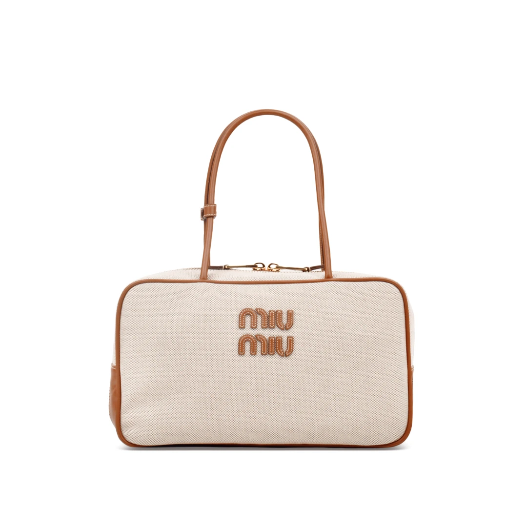 MIU MIU Beau Canvas And Leather Bag